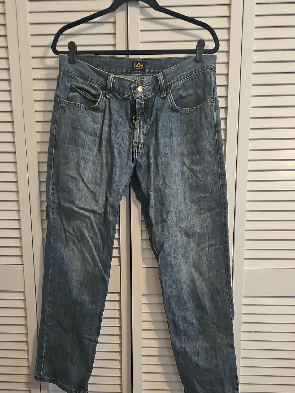 Lee Men's Medium Blue Straight-Leg Denim Jeans